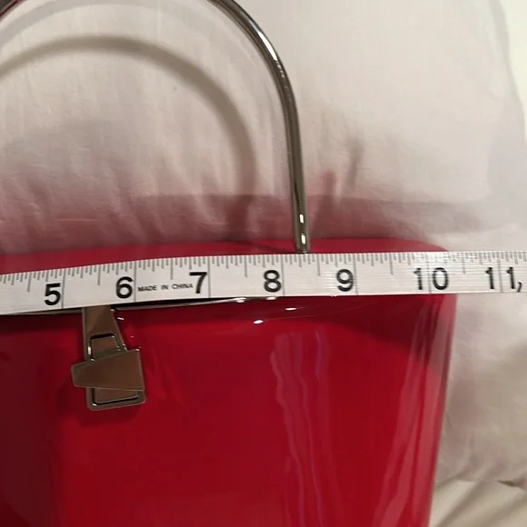 Sport max by Max Mara Red Patent Leather Bucket Bag - Picture 8 of 11